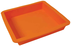 Casabella Square Cake Pan Silicone Orange Each