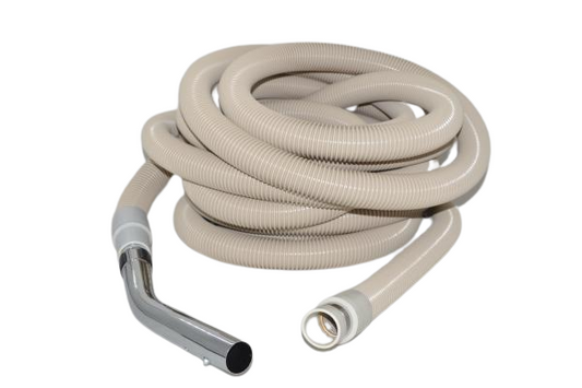 HOSE COMPLETE-30FT,WHITE,CENTRAL VAC,W/BUTTON