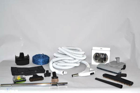 CENTRAL VAC KIT,TITAN PRIME,30FT LOW VOLTAGE HOSE W/T210 TURBOCAT PERF. NOZZLE & DELUXE TOOLS