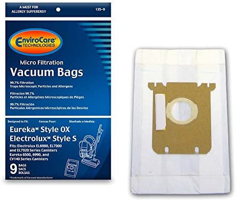 PAPER BAGS-ELECTROLUX,9PK,OXYGEN,HARMONY CANISTER