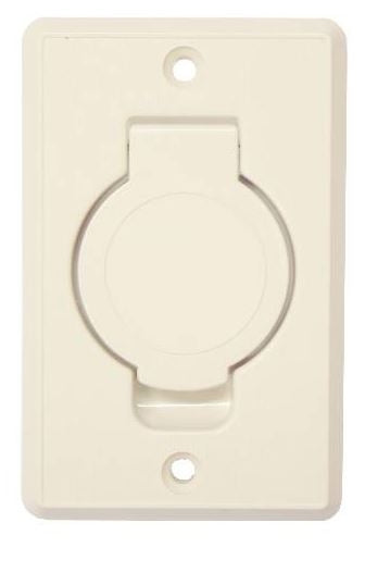 Central Vacuum Universal Inlet with Round Door, Almond color, #791500ANL