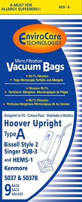 Hoover A Upright Vacuum Bags 4010001A - Generic - 12 Bags