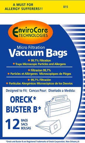 Oreck PKBB12DW Compact Canister Buster B Bag - Generic - 36 Bags