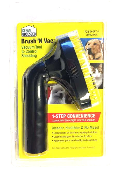 Clean Obsessed Pet Brush & Vac Tool, Poly Bag Pkg